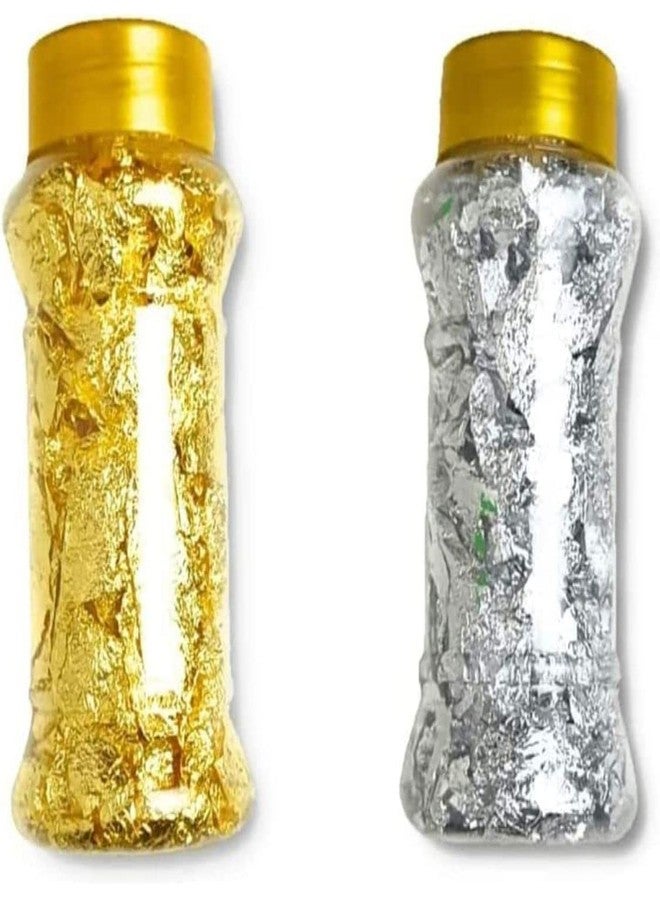 GSWC Gold & Silver Foil Flakes for Resin Jewelry Making, Acrylic Painting, Nail Art, Sticky Clay, Photo Frame, Arts - 3g (Gold) - Image 1